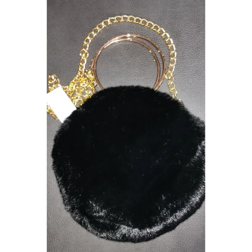 Round Faux Fur Purse